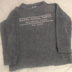 Kappa AlphaTheta MSU sweater/sweatshirt grey, black, white variegated, small